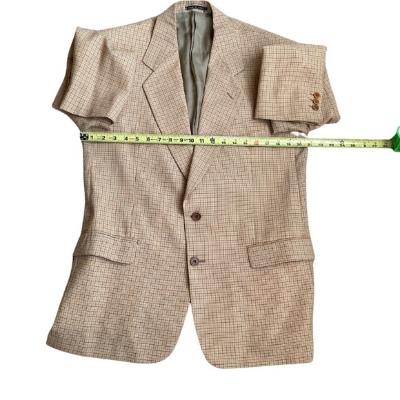 Blu Scuro Men’s 2 Button Wool and Nylon Checked Blazer European Sz 50R US Sz 40 - Picture 5 of 12